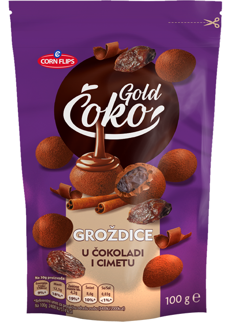 Gold Čoko grožđice u čokoladi i cimetu